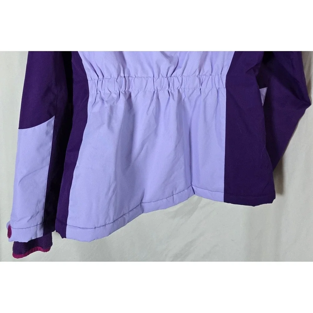 Lands End Kids Girls Purple‎ Light Purple Star Ski Jacket Hooded Zip Up XL